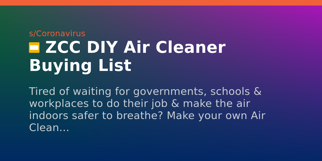 ZCC DIY Air Cleaner Buying List Heystack