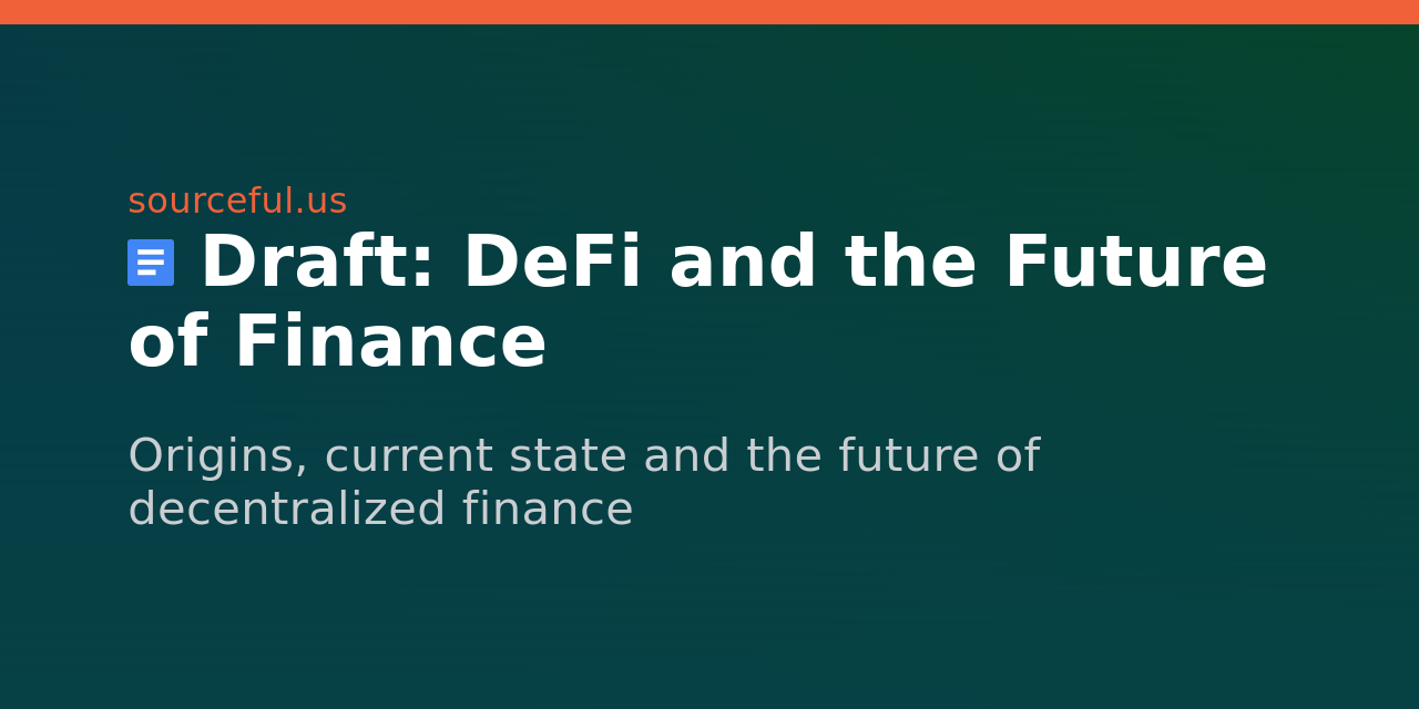 Draft: DeFi and the Future of Finance - Heystack
